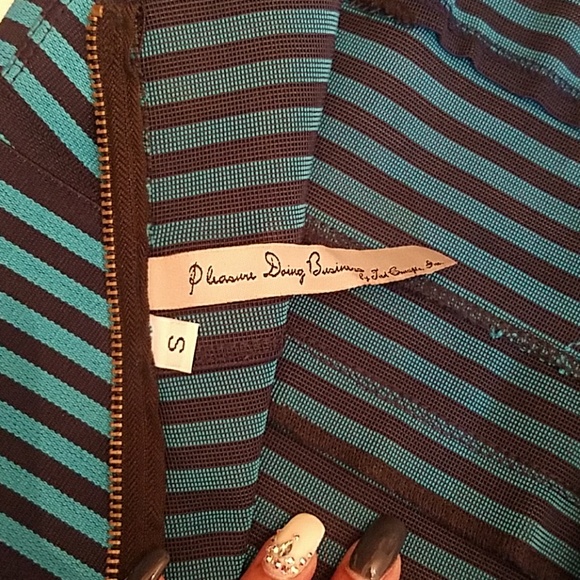 Navy Blue/Turquoise Tube Dress - Picture 4 of 4